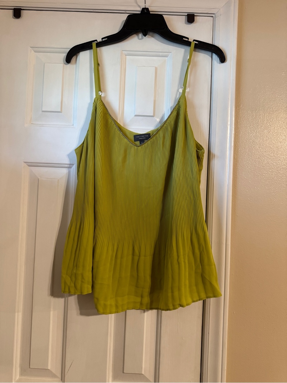 The Limited Lime Green Pleated V-Neck Camisole